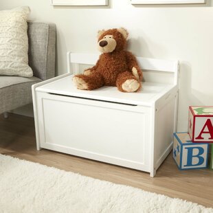 Storage Chest for Bedroom White Toy Box Storage Bench Trunk with 2 Handle for Kids Babies Girls Boys 24.4 x 15.7 x 18in Box Bench Safe for Toddlers