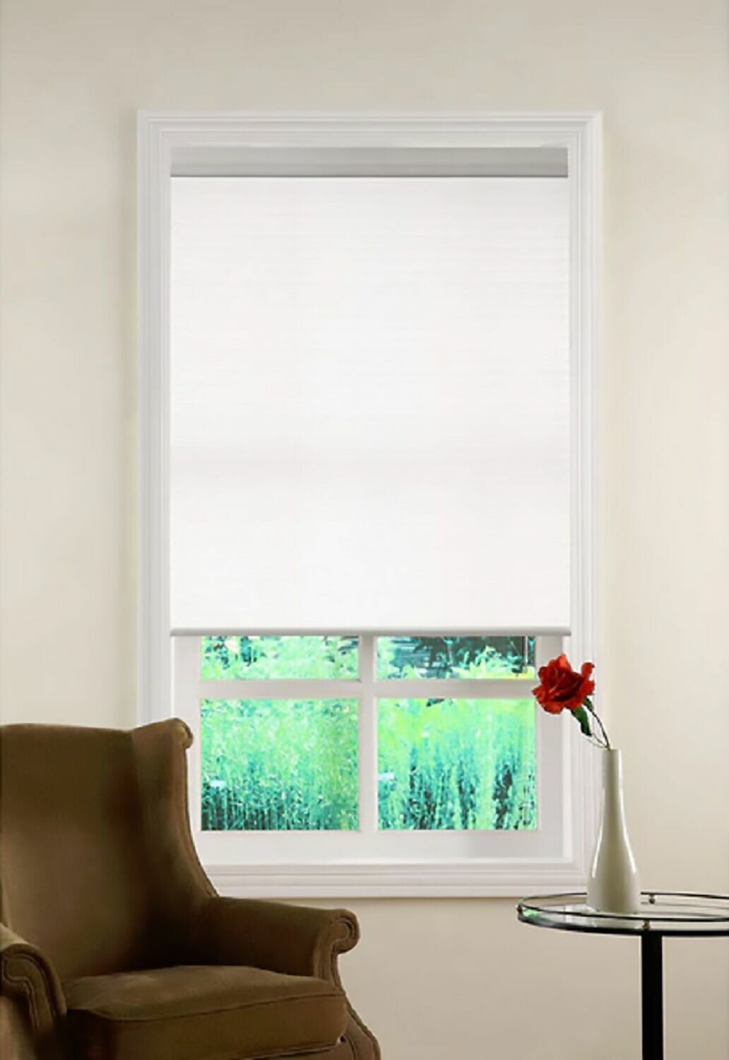 Ivory 36W x 75H Custom Cordless Double Cell Shades brigs.com