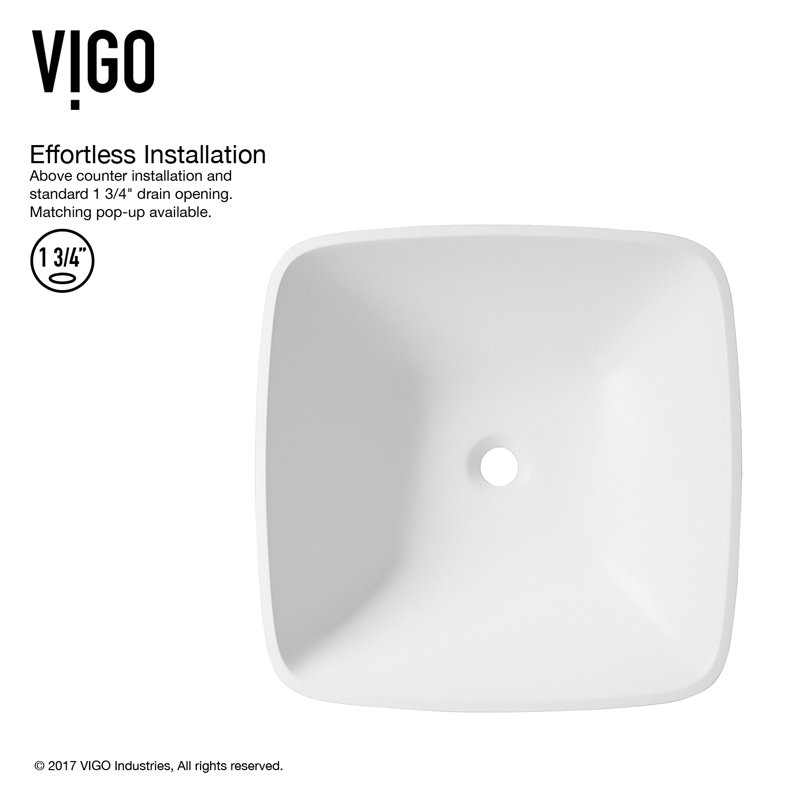 Vigo Matte Stone White Square Wall Mounted Faucet Bathroom Sink Reviews Wayfair