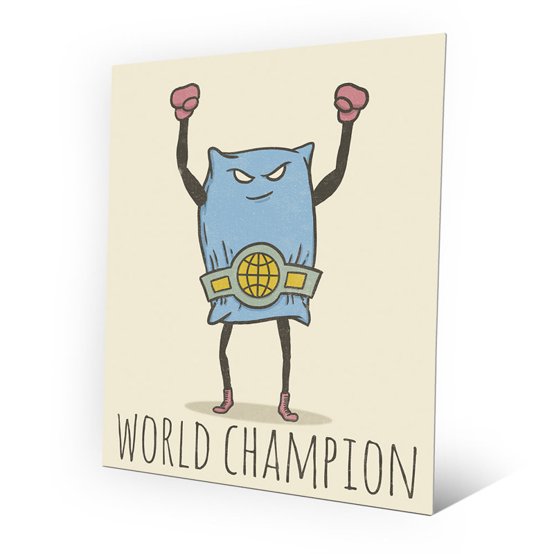 Click Wall Art Pillow Fight World Champion Graphic Art On Plaque