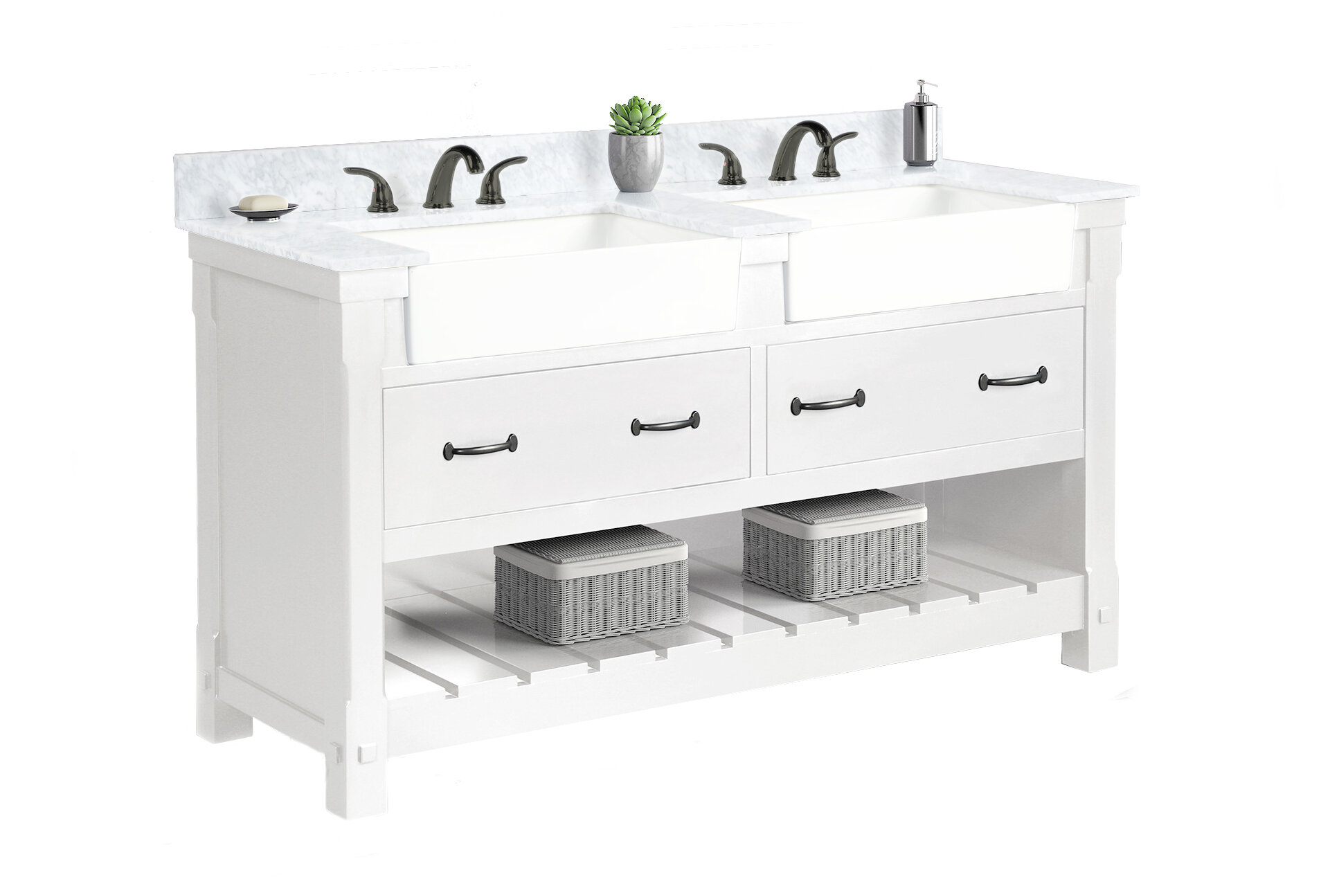 Sand Stable Collin 61 Double Bathroom Vanity Set Reviews Wayfair