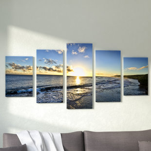 Sunrise/Seascape ready to hang 3 piece mounted picture/better Than stretched art
