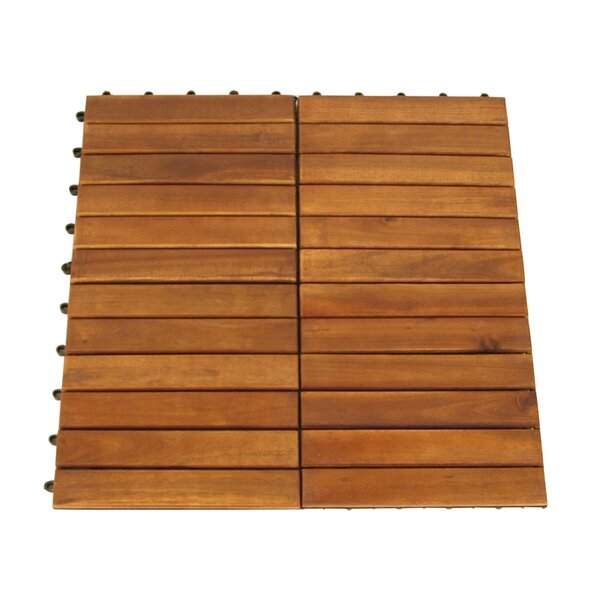 Home & Haus 30cm x 30cm Wooden Floor Tile in Brown | Wayfair.co.uk
