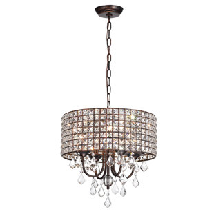 Mordern Crystal Hanging Pendant Light-LITFAD 6 Crystal Chandelier Ceiling Light Clear Glass Round Shape Sparkling Light Fixture