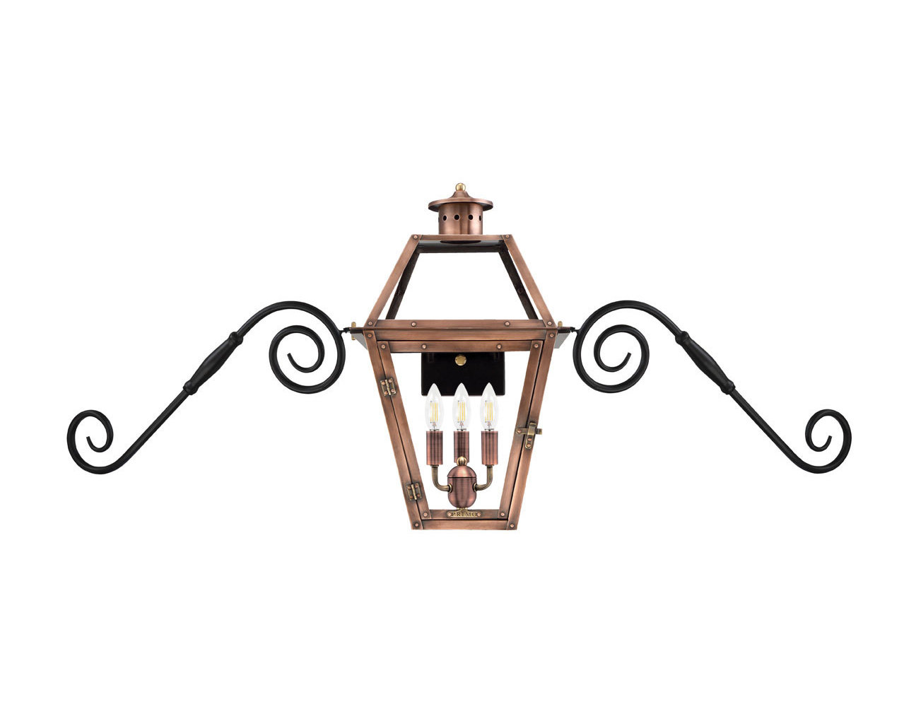 Primo Lanterns Orleans Aged Copper 3 Bulb 27 H Outdoor Wall Lantern Wayfair