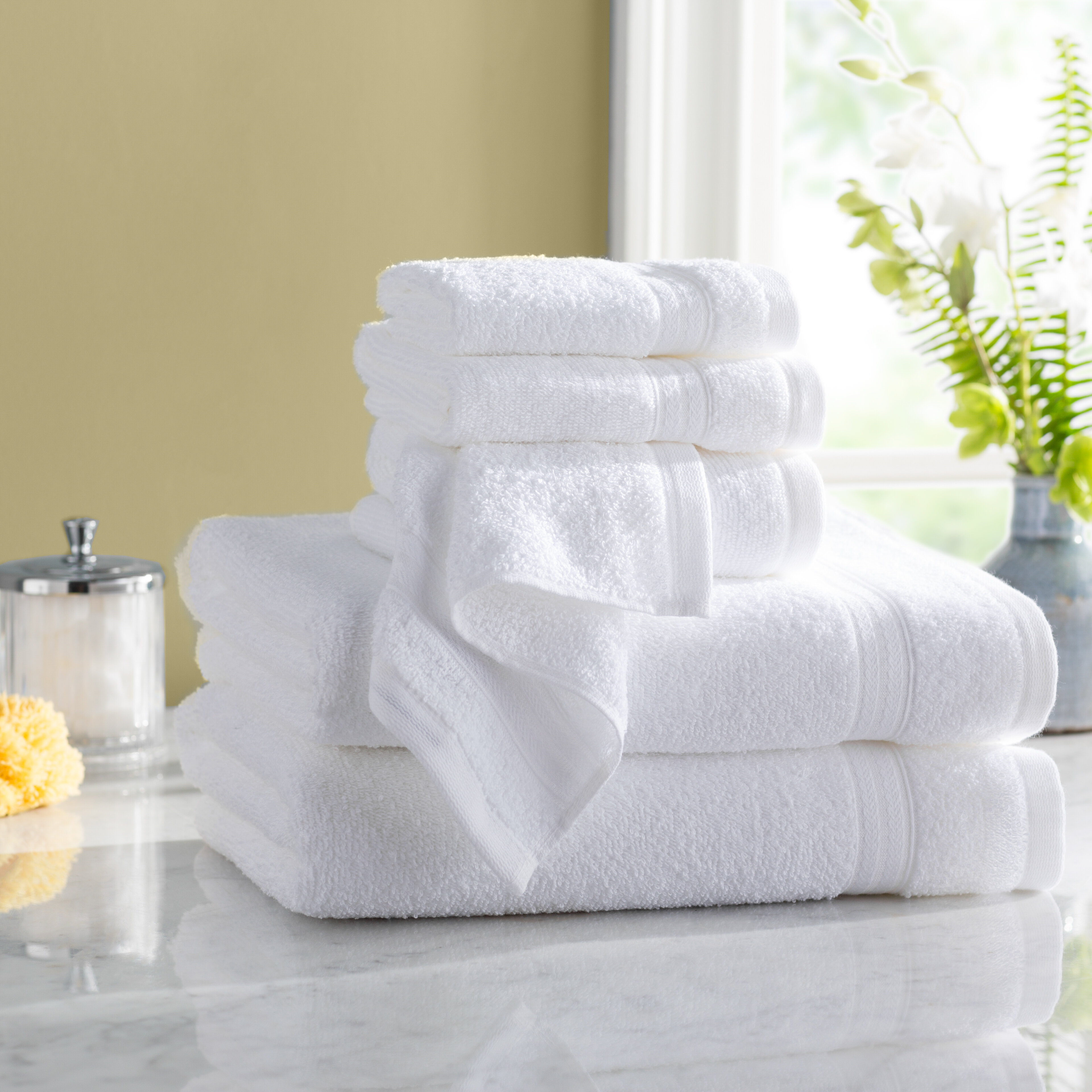 Lavender Basics Quick-Dry Hand Towels 8-Pack 100% Cotton 
