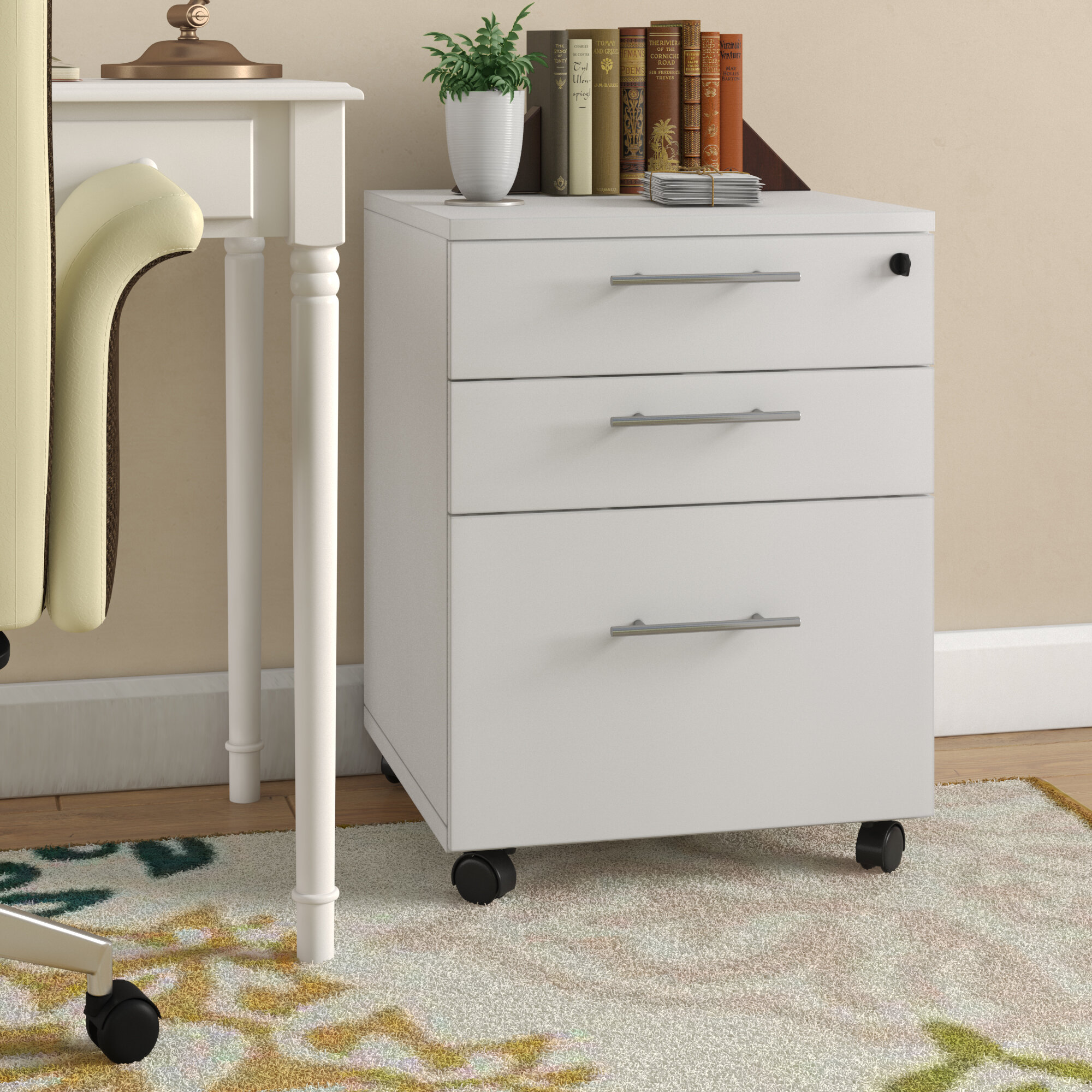 Latitude Run Buragate 3 Drawer Mobile Vertical File Cabinet Reviews Wayfair