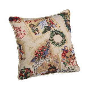 Decorative Christmas Santa Snow Sleigh Design Tapestry Pillow Cover