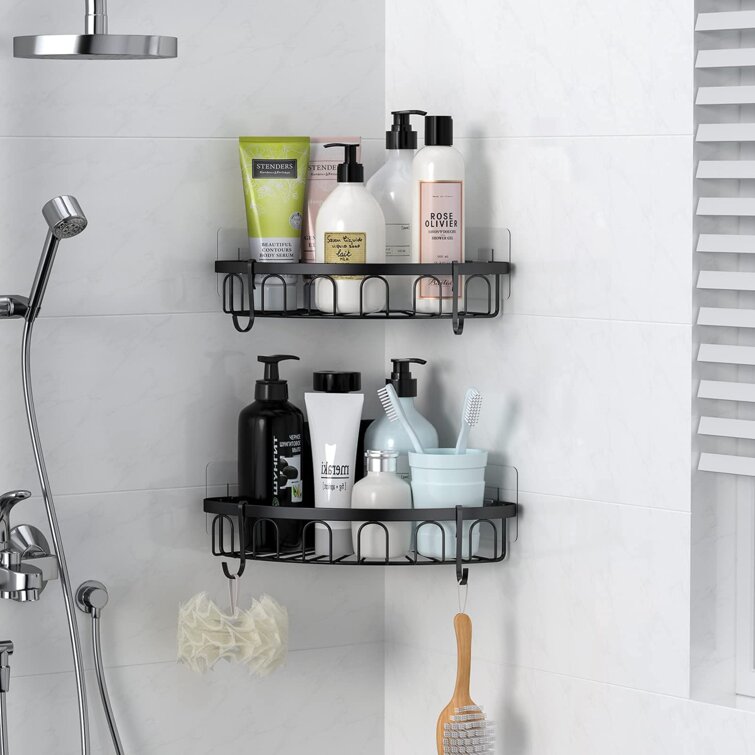 Bathroom Corner Shelf Shower Caddy Stainless Steel Storage Hollow Holder Shelves 
