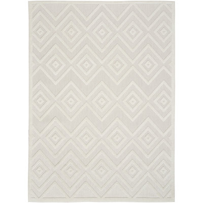 Foundry Select Versatile Diamond Ivory/White Area Rug