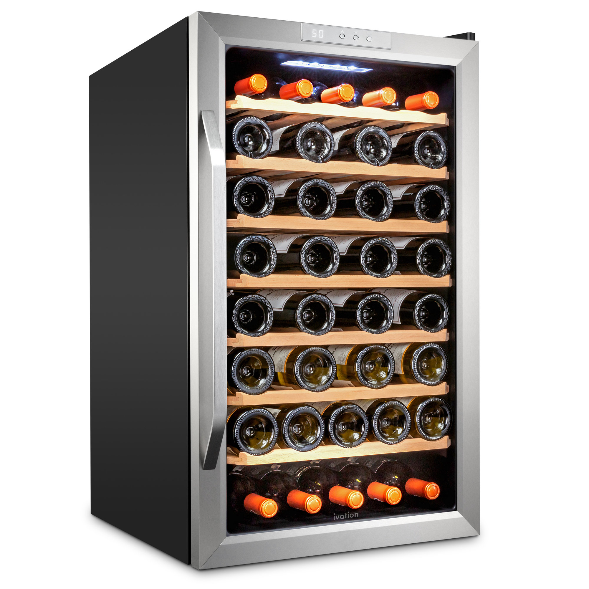 Ivation 51 Bottle Single Zone Freestanding Wine Refrigerator Wayfair