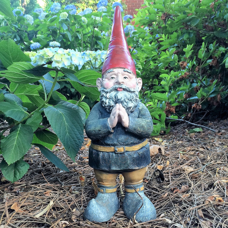 Homestyles Gnomes Of Toad Hollow Mordecai The Garden Gnome Praying Hands Statue Reviews Wayfair