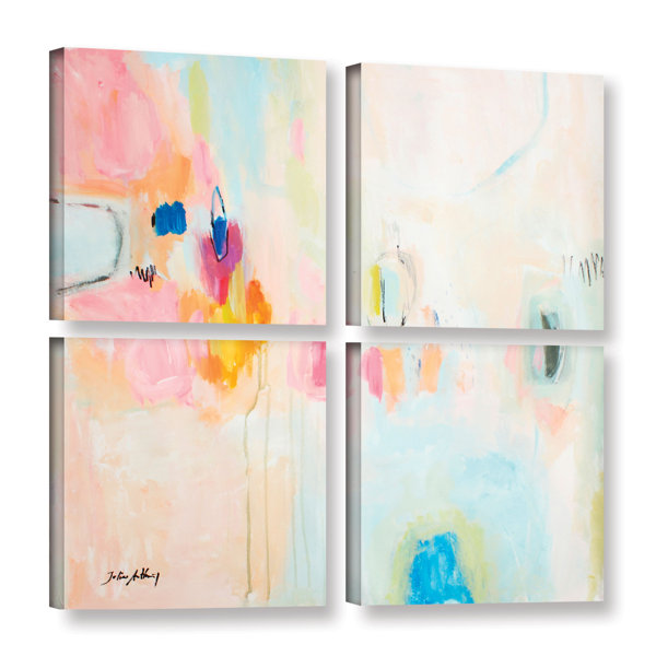 Latitude Run Rosa Abstract 4 Piece Painting Print On Wrapped