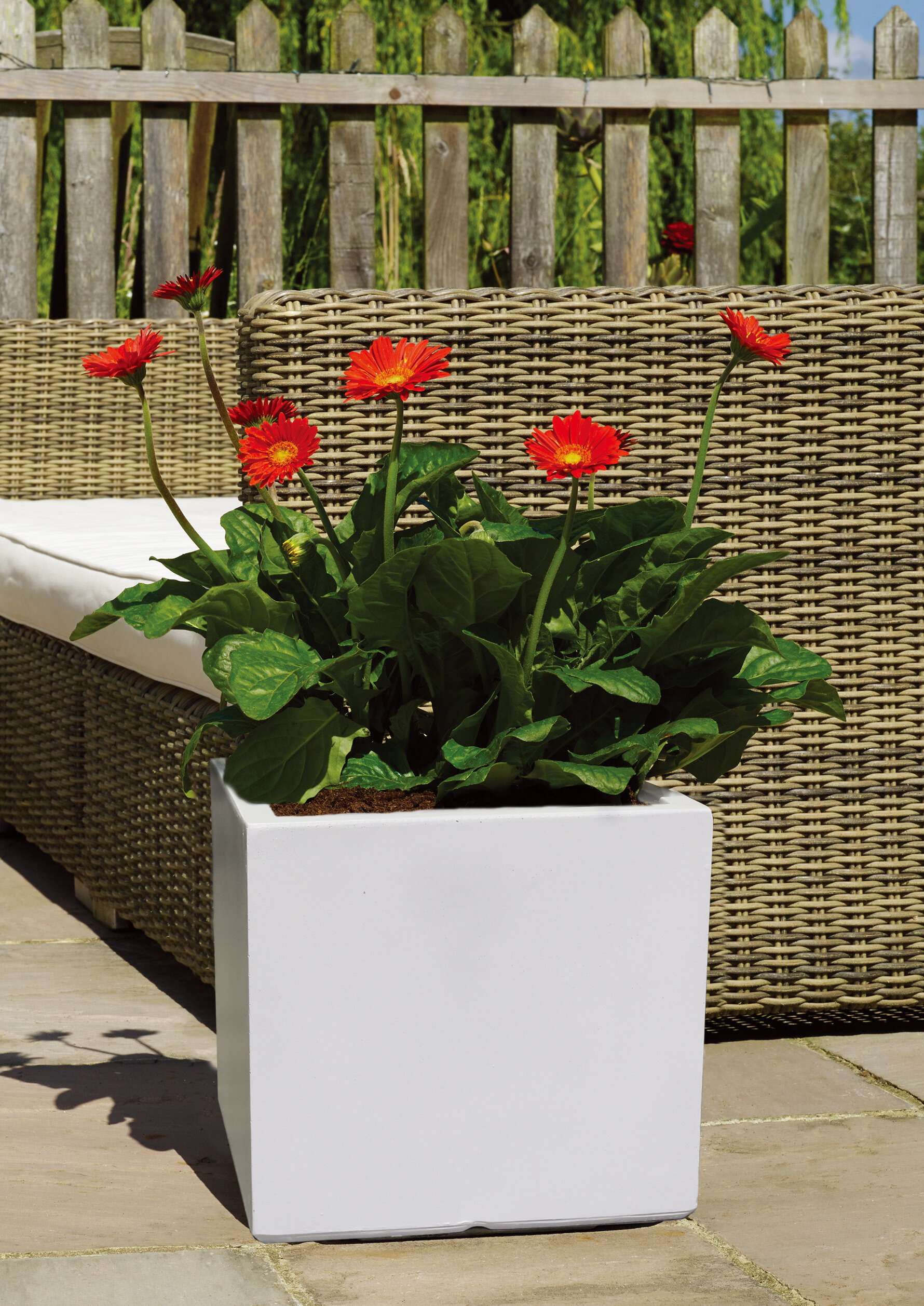 Large White Planters You Ll Love In 2020 Wayfair - flower cafe roblox gardening flower and vegetables