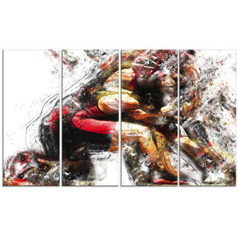 Designart Moto Cross Sports 4 Piece Graphic Art On Wrapped Canvas Set Wayfair