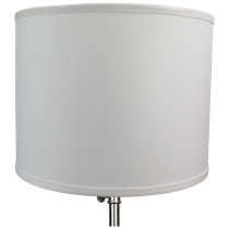 14" White Hard Back Square Lampshade Straight Side With Chrome Spider.. 