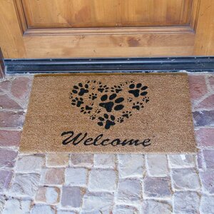 Hannah Heart-Shaped Paws Welcome Doormat