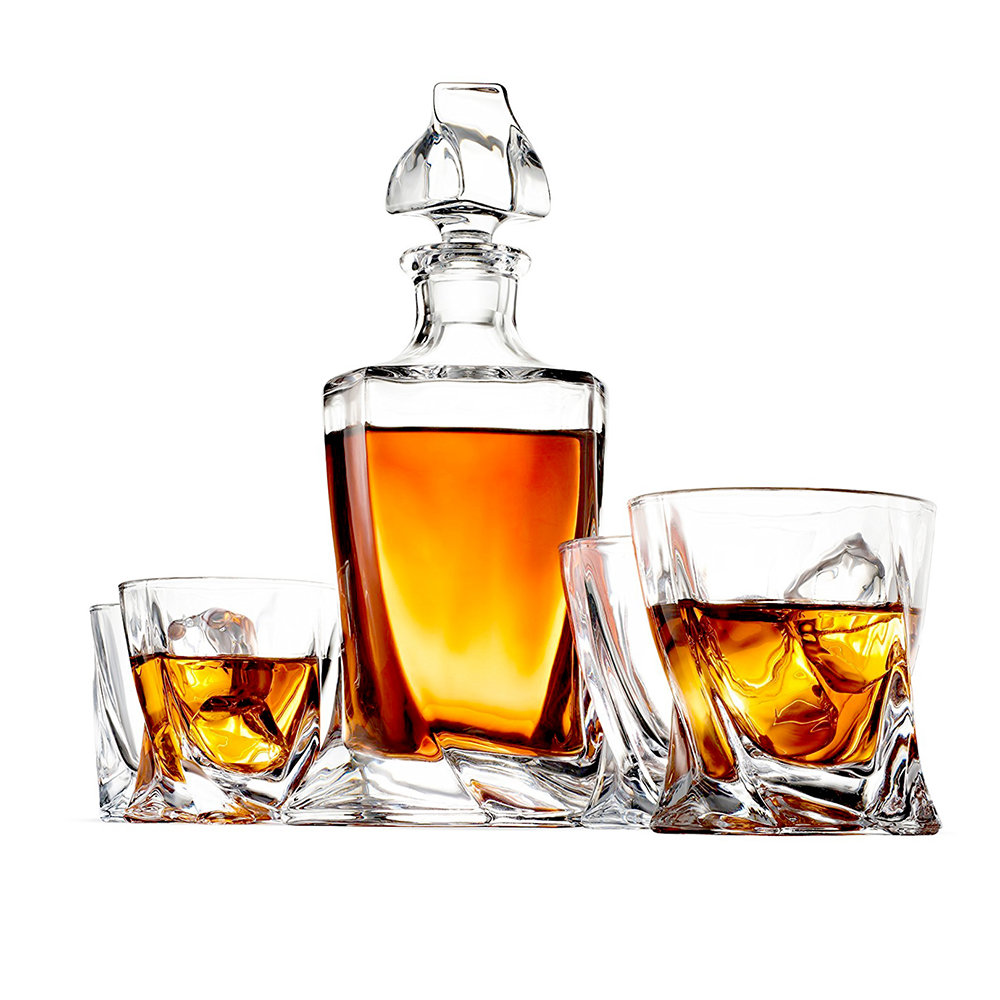 Latitude Run Starki Crystal 5 Piece Whiskey Decanter Set wayfair