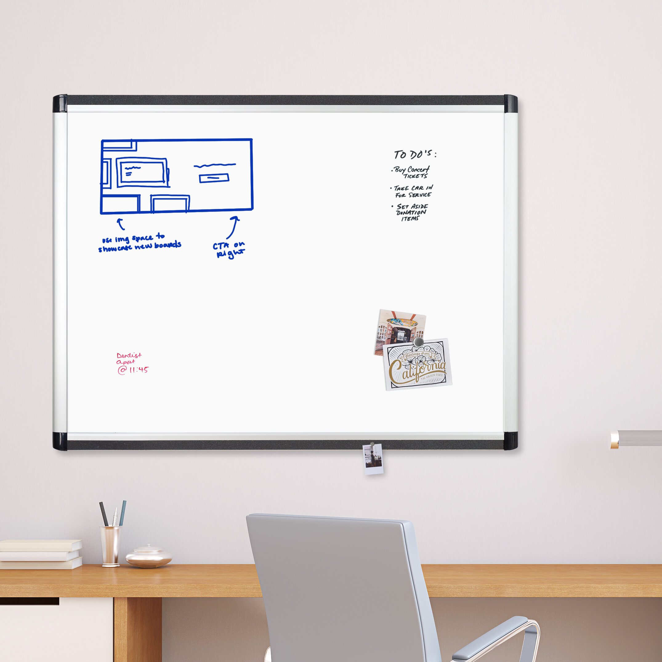 NEW Single Side Magnetic Writing White Board 47"x 35" Office School Dry Erase 