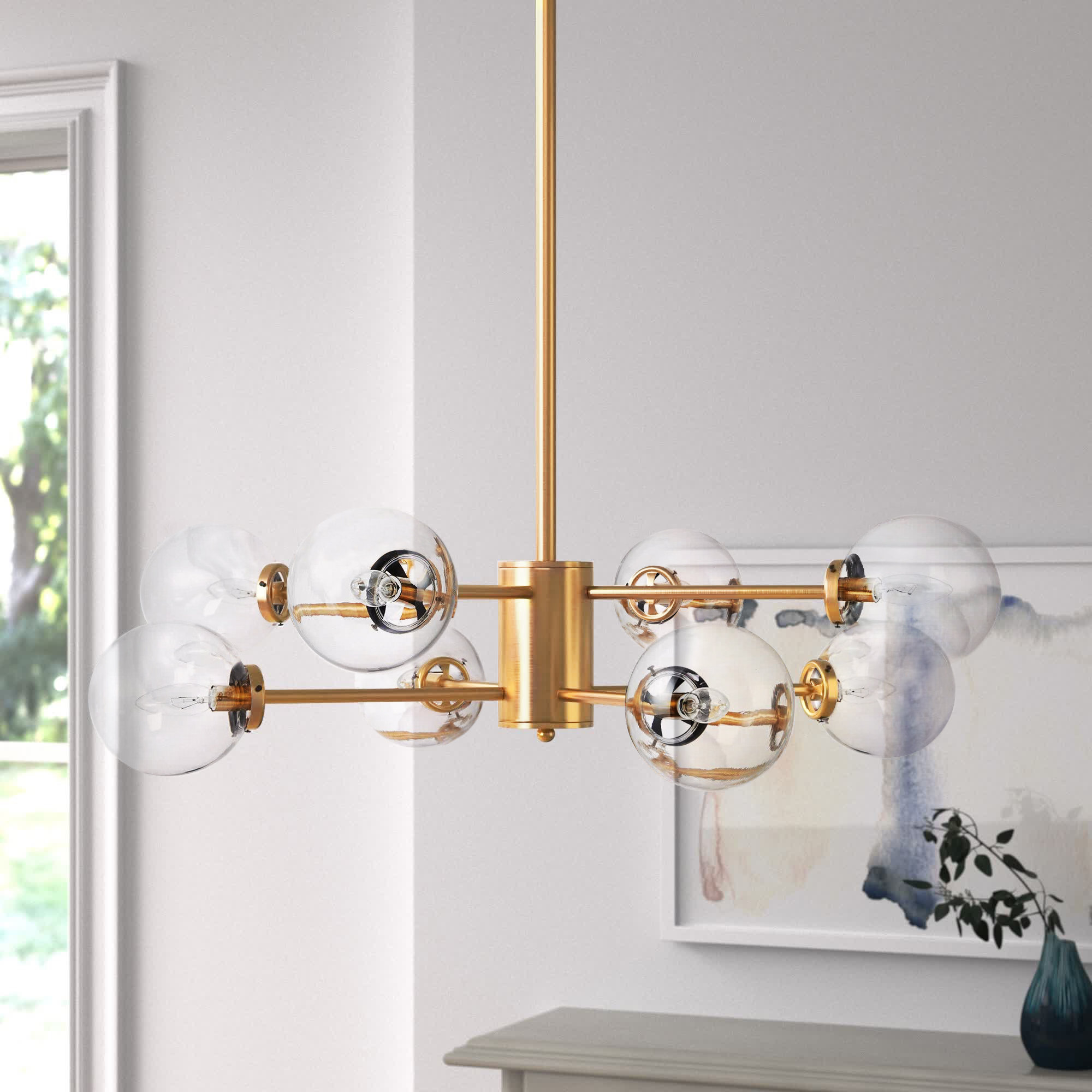 Mercury Row® Bova 8 - Light Dimmable Sputnik Modern Linear Chandelier 