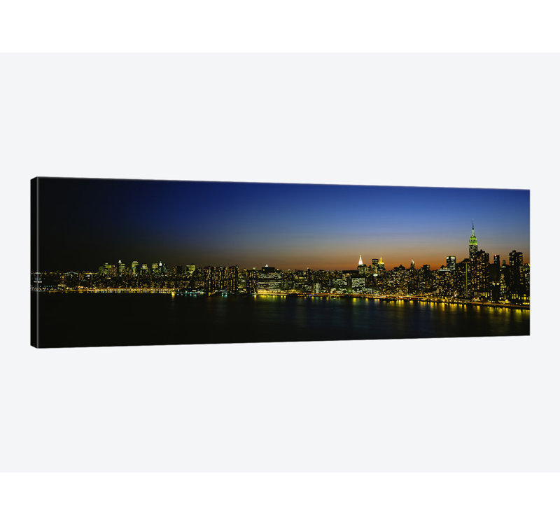East Urban Home Illuminated Cityscape New York City New York Usa Photographic Print On Canvas Wayfair