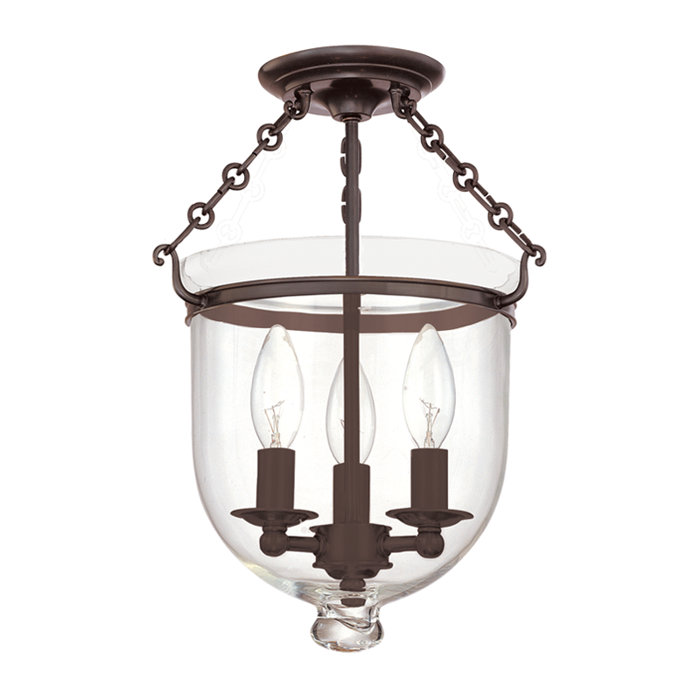 Williamsburg Hampton 3 Light Semi Flush Mount Williamsburg Hampton 3 Light Semi Flush Mount
