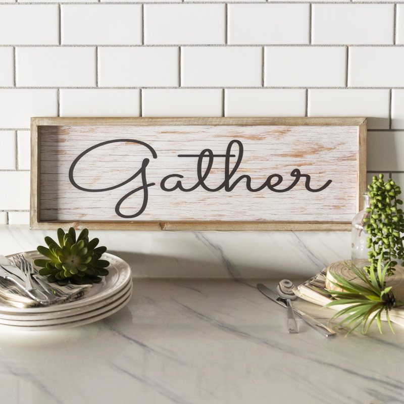 Gracie Oaks Wooden Word Art Gather Wall Decor Wayfair