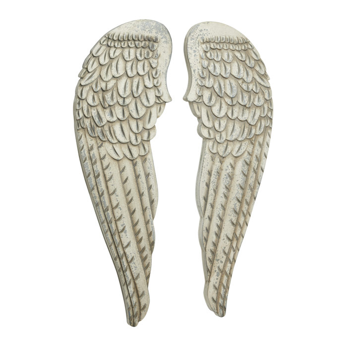 2 Piece Distressed Angel Wings Wood Wall Décor Set 2 Piece Distressed Angel Wings Wood Wall Décor Set