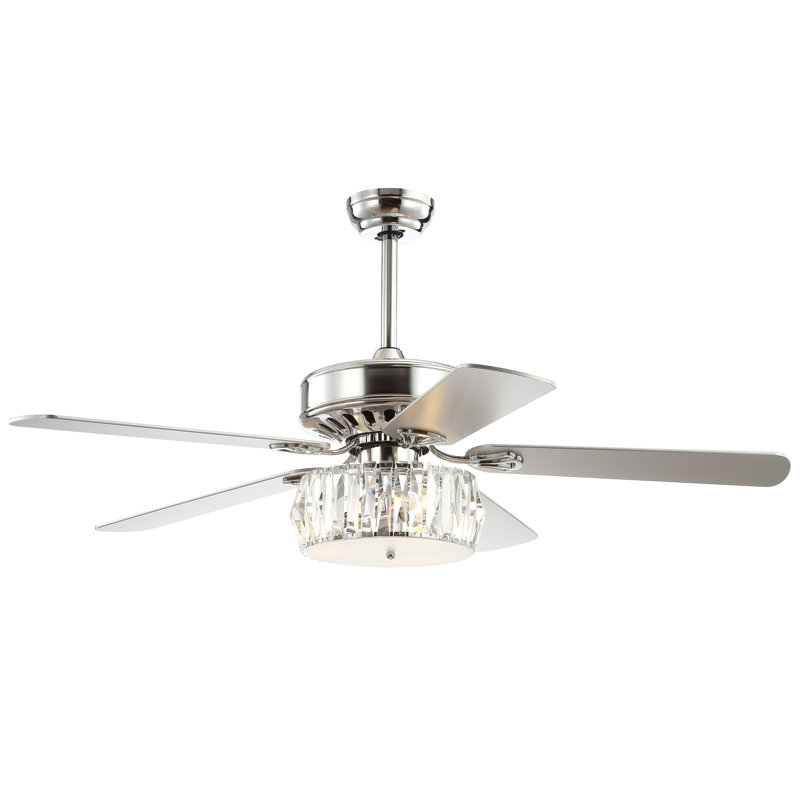 Rosdorf Park 52 Chilton 5 Blade Crystal Ceiling Fan With Remote Control And Light Kit Included Reviews Wayfair
