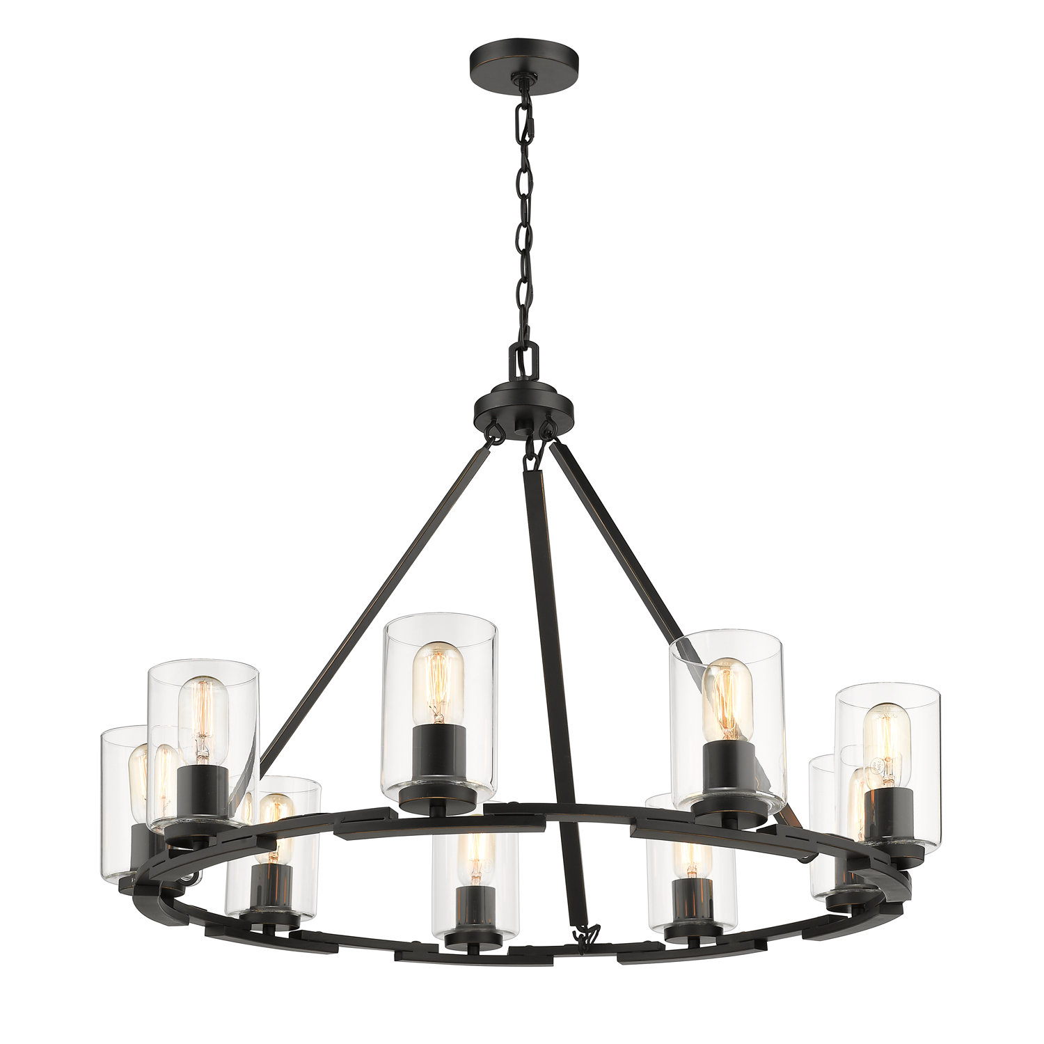 Saylor Convertible 9 Light Wagon Wheel Chandelier Saylor Convertible 9 Light Wagon Wheel Chandelier