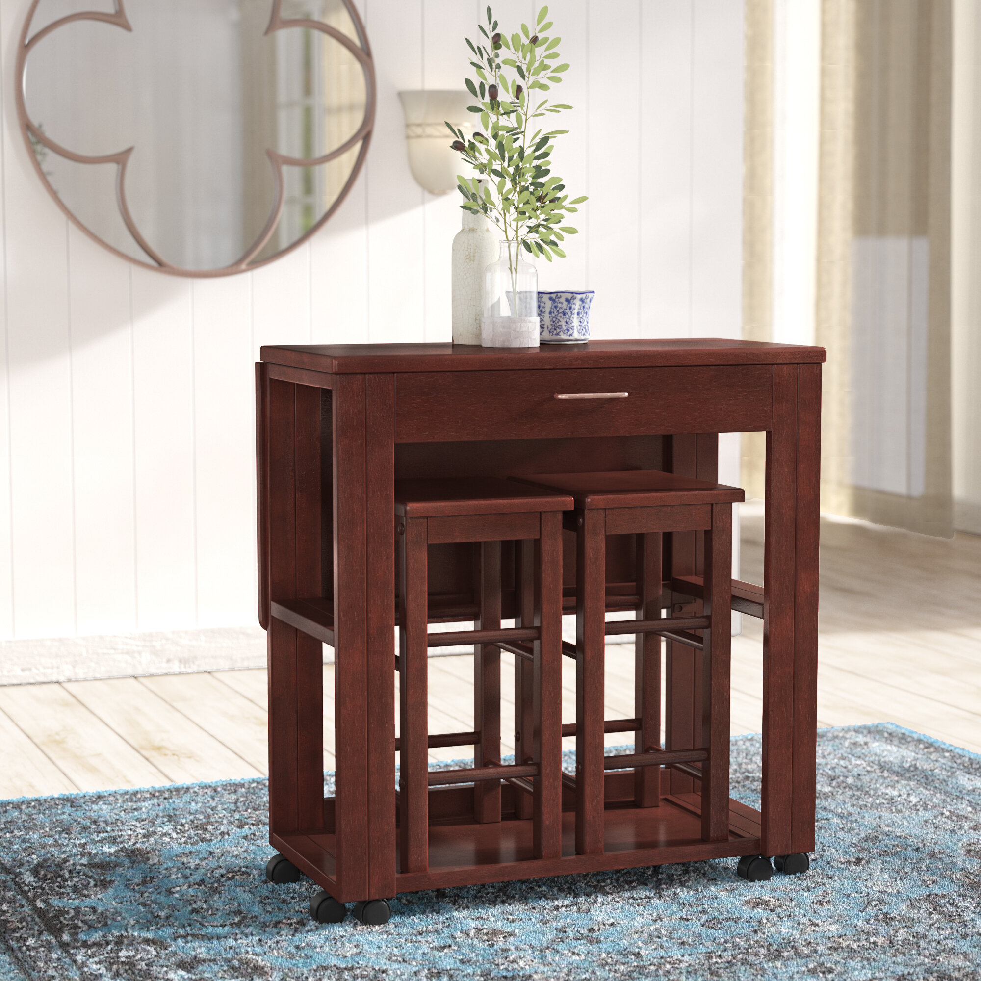 Wood Bar Table And Chairs  : Woodanville Counter Height Dining Table And Bar Stools (Set Of 5).