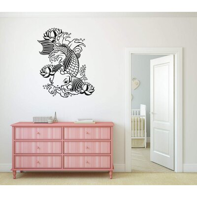 Koi Fish Vinyl Wall Words Decal Sticker Home Decor Art Red Barn Decals Size: 60