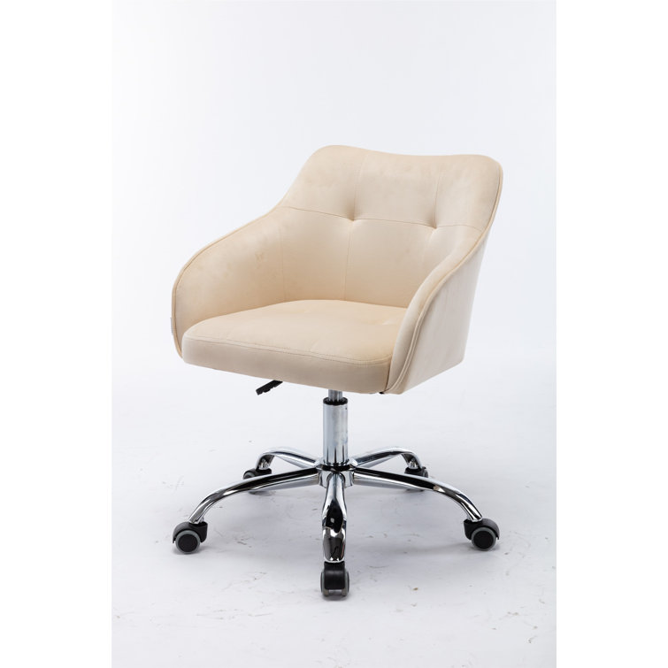 Details about   Duhome Home Office Velvet Modern Ergonomic With Golden Metal Base Mid Back Chair 