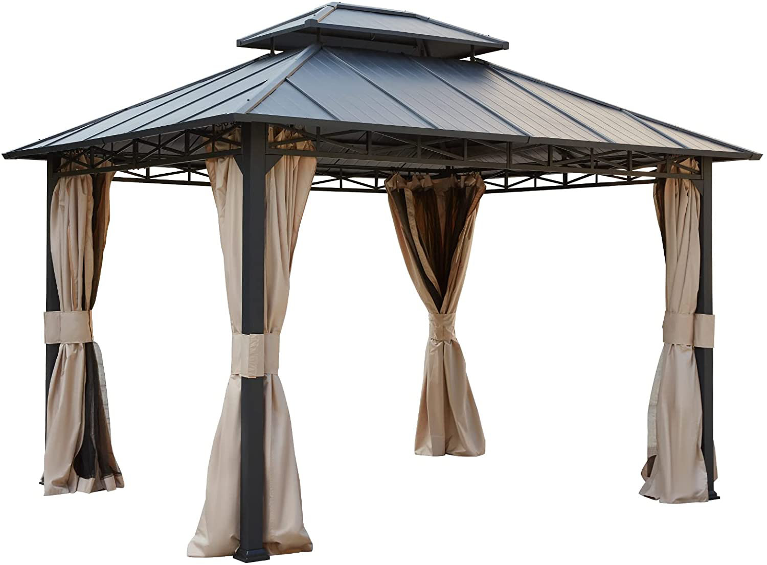 EROMMY 10'' X 12'' Hardtop Iron Gazebo Wayfair