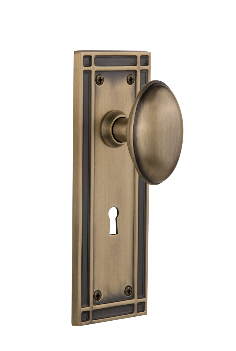 Homestead Interior Mortise Door Knob With Mission Long Plate