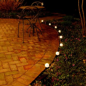 Solar Powered White Globe String and Pathway Lights