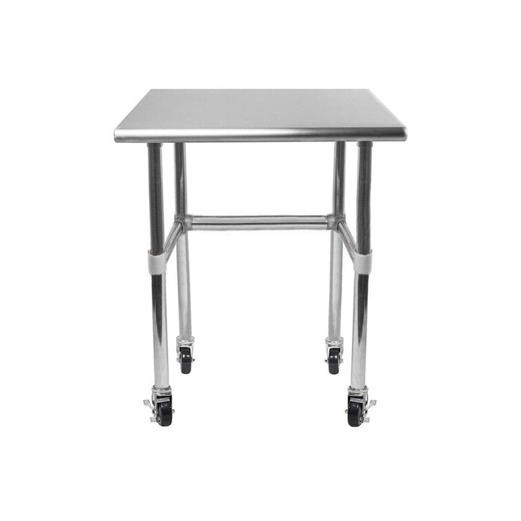 stainless steel utility table with open storage