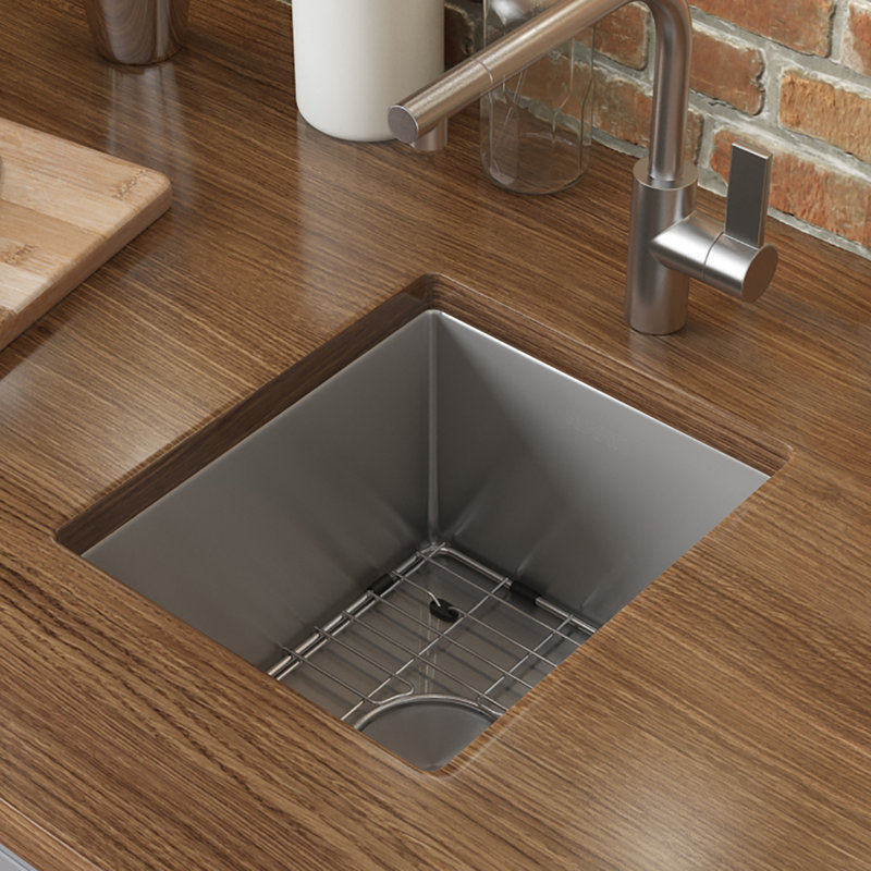 Ruvati 15 L X 13 W Undermount Kitchen Sink With Basket Strainer Undermount Kitchen Sink