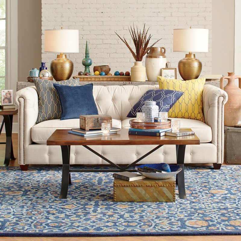 Wilshire Floral Handmade Tufted Wool Navy Blue Area Rug Reviews