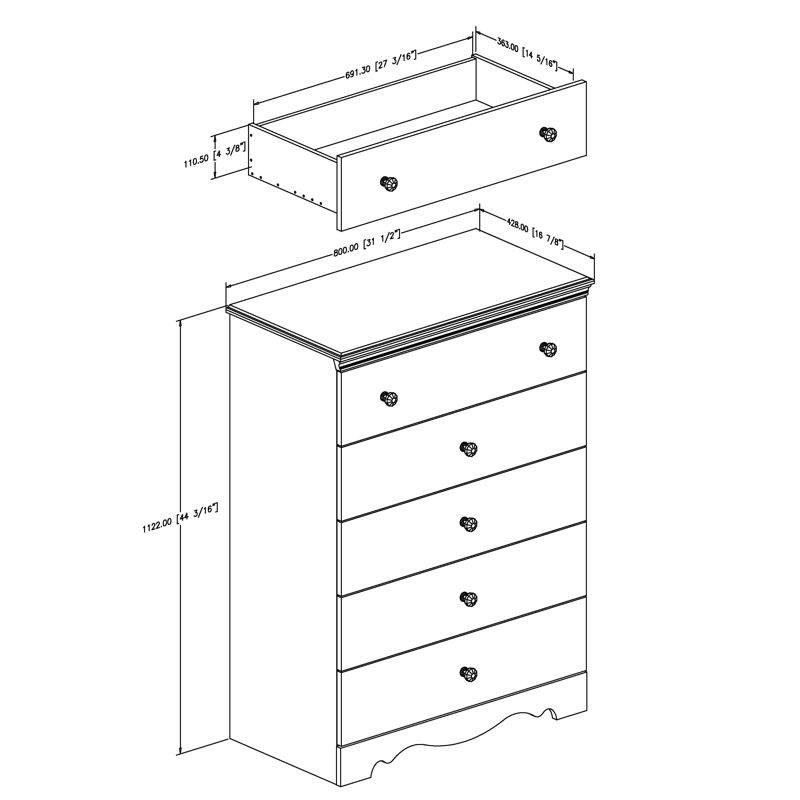 South Shore Zach 5 Drawer Chest Reviews Wayfair