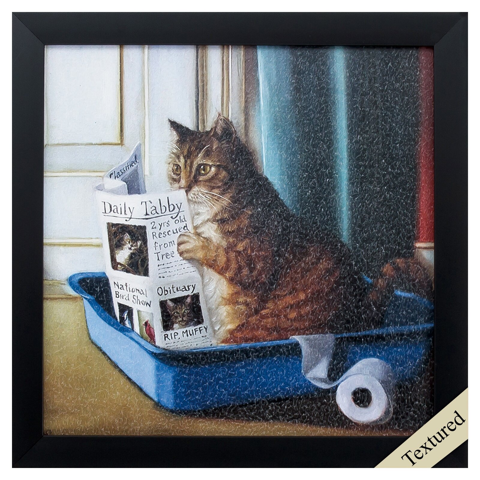 Cat Wall Art - 'Kitty Throne' Picture Frame Print on Paper