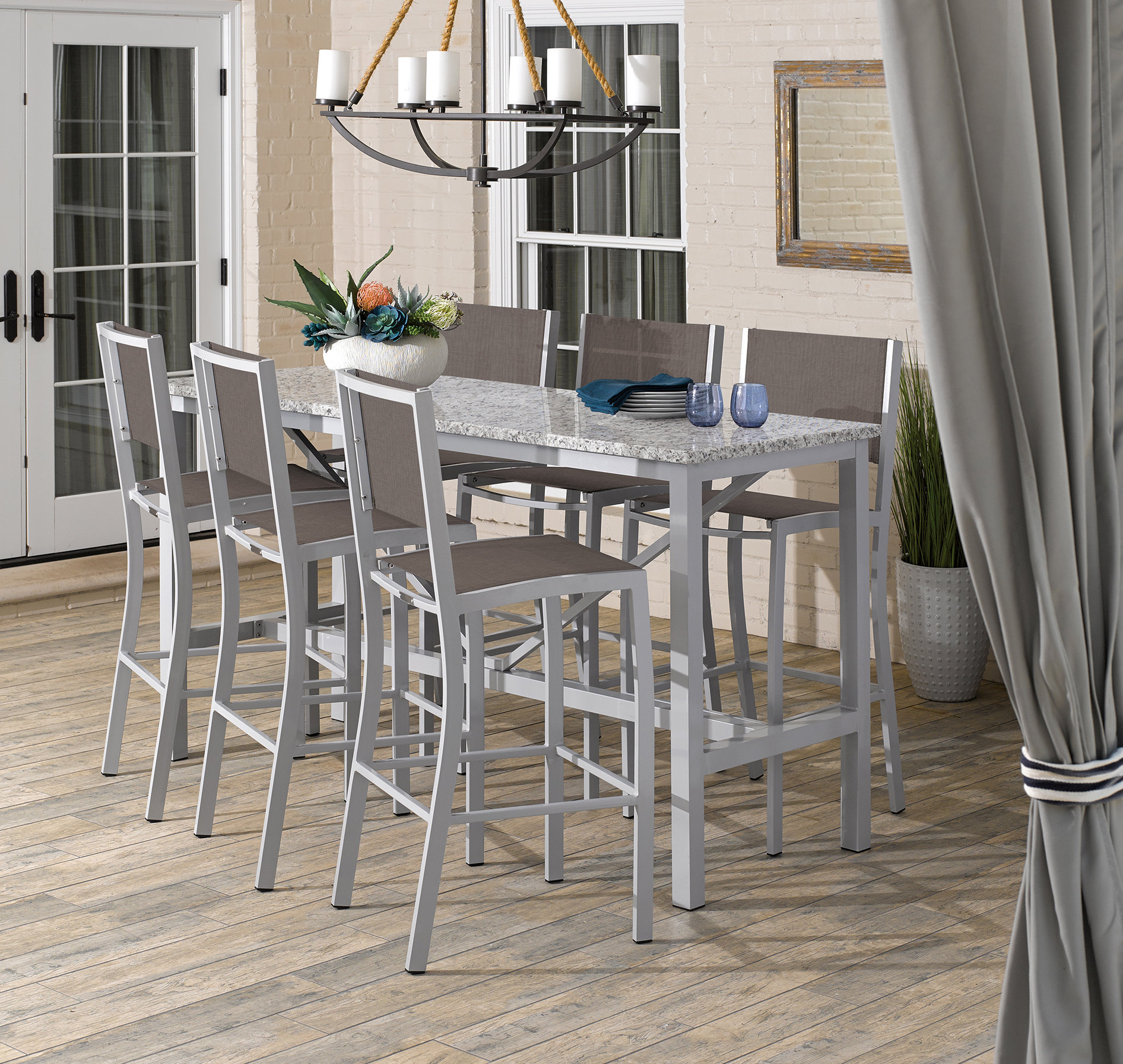 Sol 72 Outdoor Caspian 7 Piece Bar Height Dining Set Wayfair