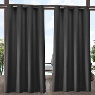 Rustproof Grommet Indoor Outdoor Thermal Insulated Vertical Drapes for Gazebo & Deck NICETOWN Outdoor Curtains for Patio Waterproof 84 inch Length Grey 110 inch Total 2 Panels