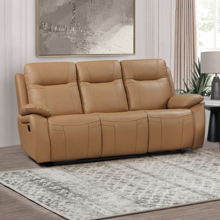 Wade Logan® Lazenby 3 Piece Genuine Leather Reclining Configurable