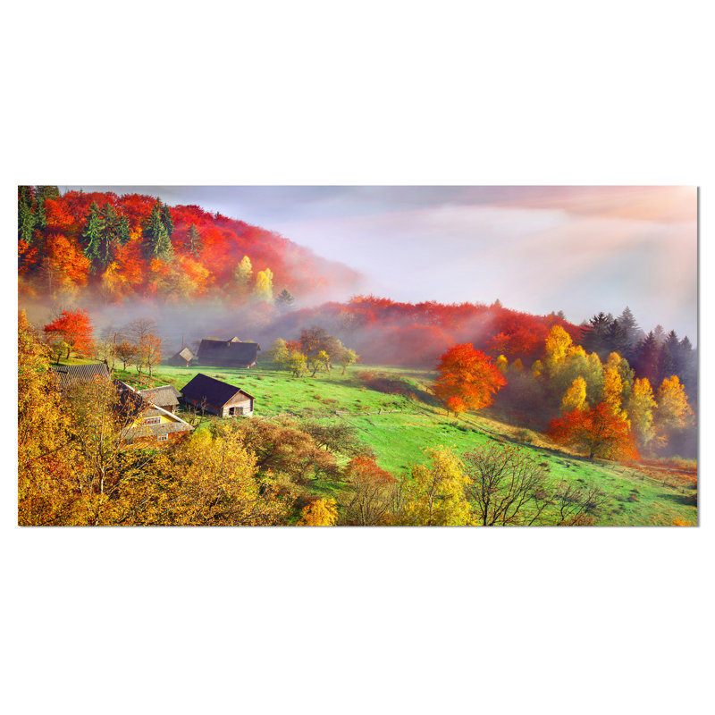 Designart Mountain Village Wrapped Canvas Graphic Art Print Wayfair