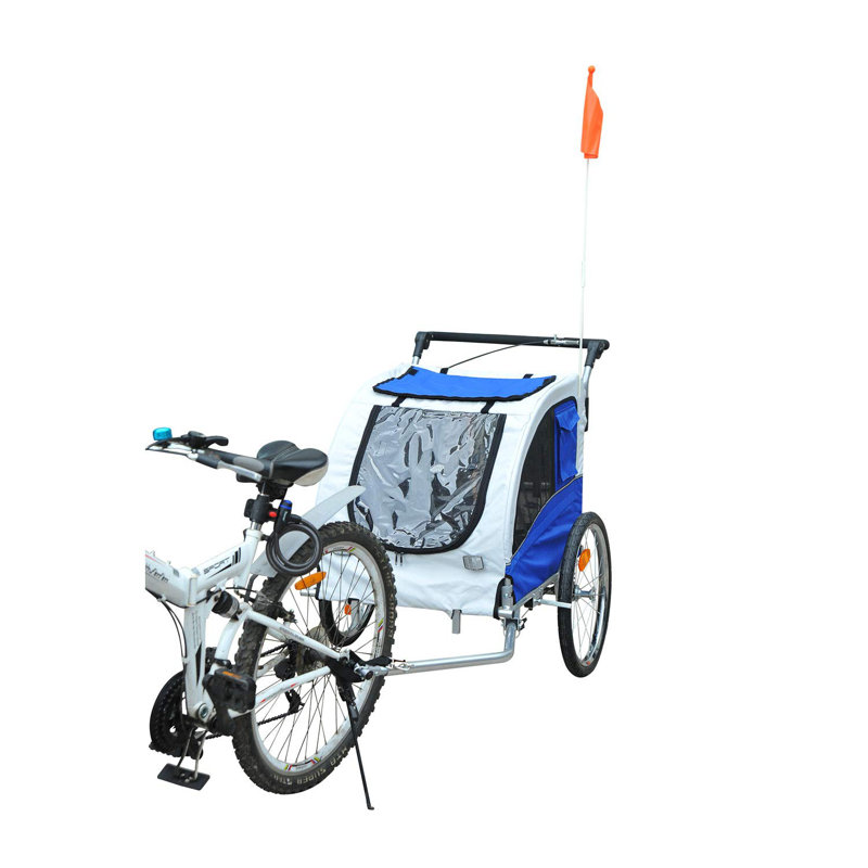pawhut folding dog bike trailer