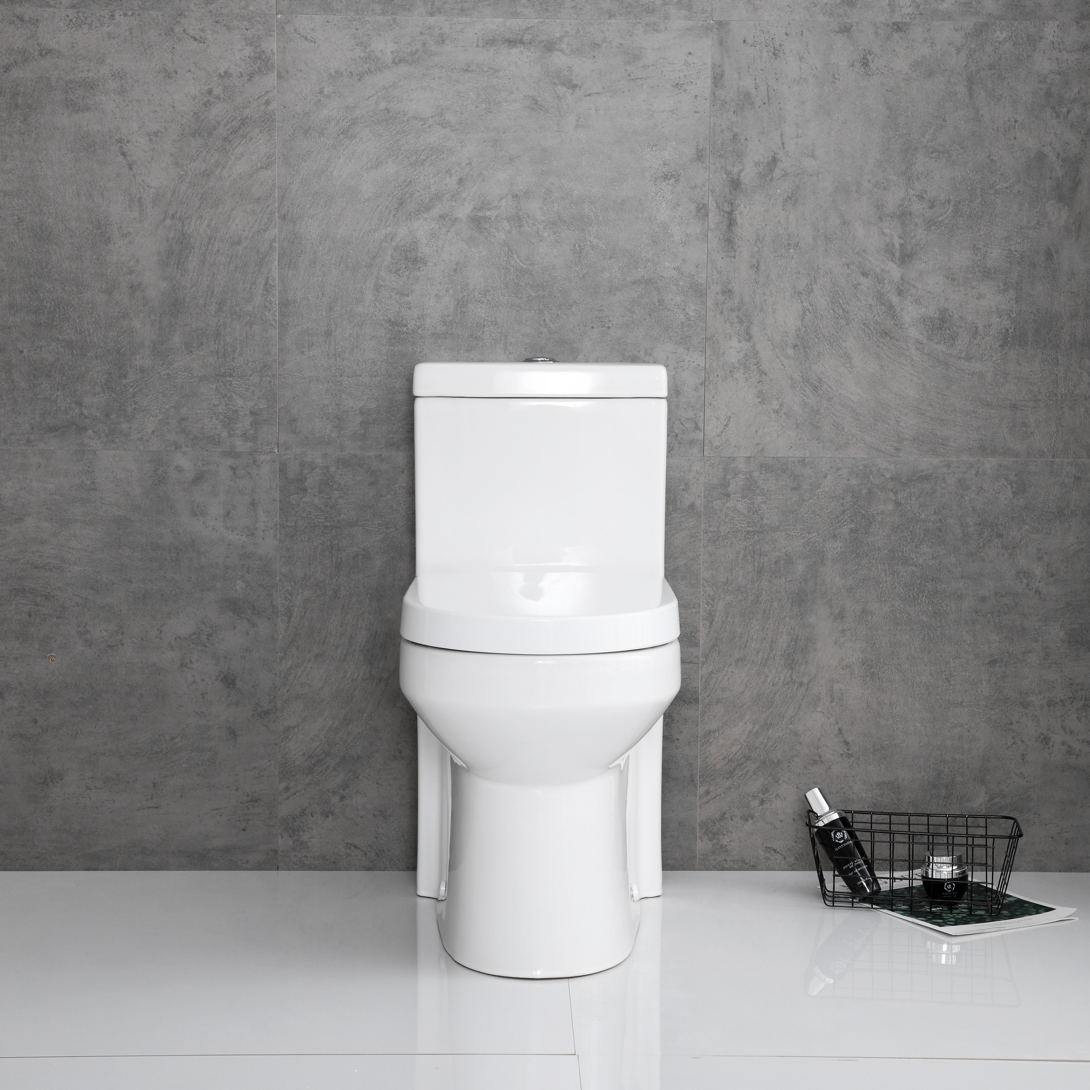 Dual Flush Round One Piece Toilet Seat Included