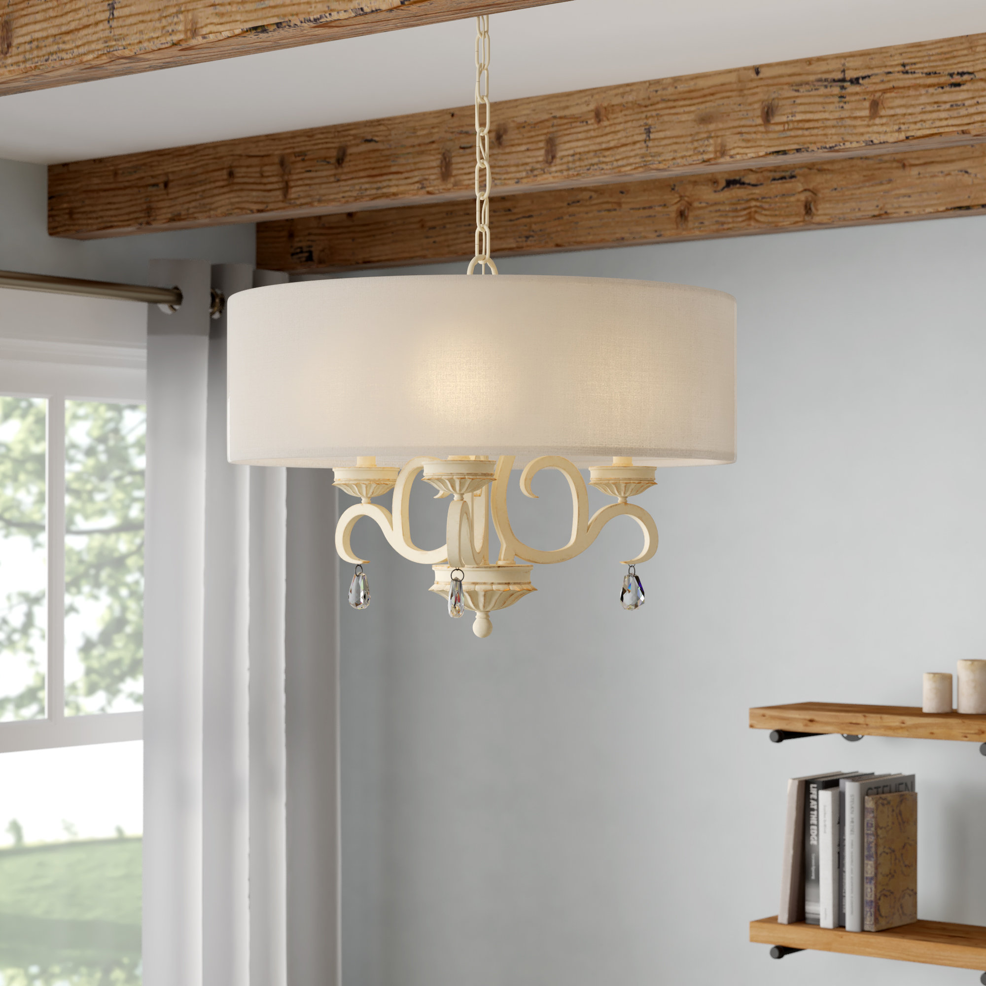 Ophelia Co Khaled 3 Light Unique Statement Drum Chandelier Reviews Wayfair
