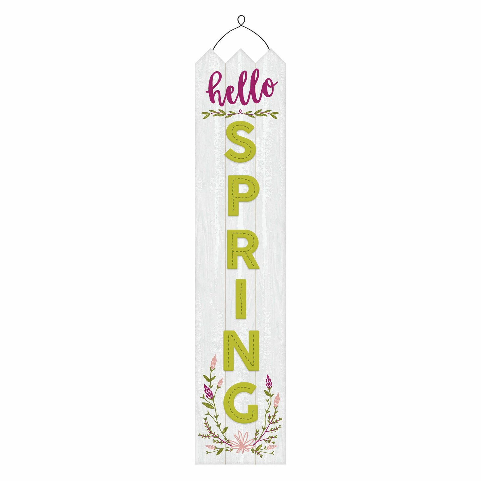 Hello Spring Deluxe Vertical Hanging Sign Wall Décor (Set of 2)