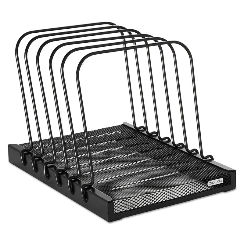 Rolodex Mesh Flip File Folder Sorter 5 Sections Black 7 4 5 X 1